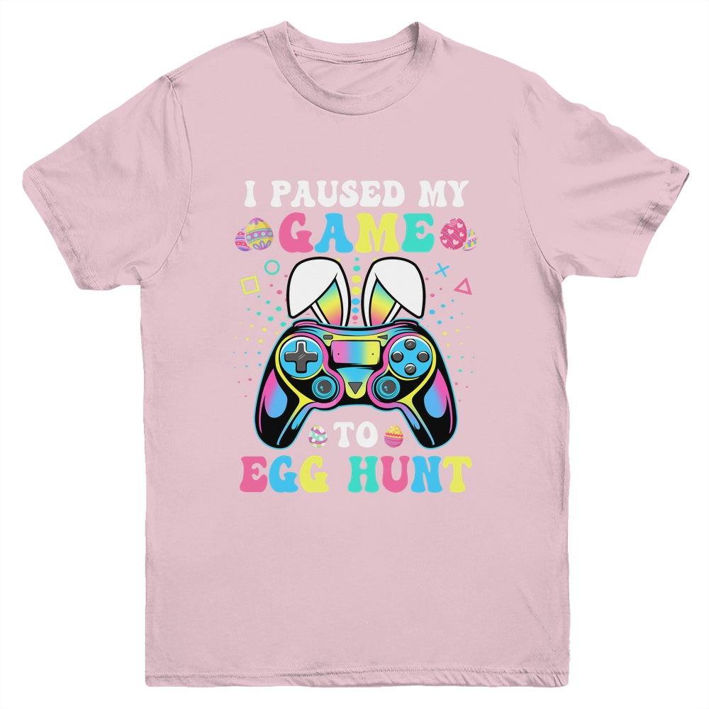 I Paused My Game To Egg Hunt Easter Funny Gamer Boys Girls Youth Shirt | siriusteestore