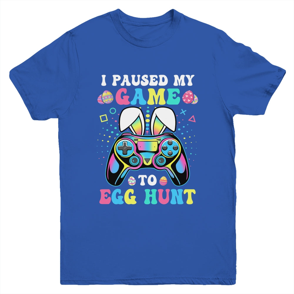 I Paused My Game To Egg Hunt Easter Funny Gamer Boys Girls Youth Shirt | siriusteestore