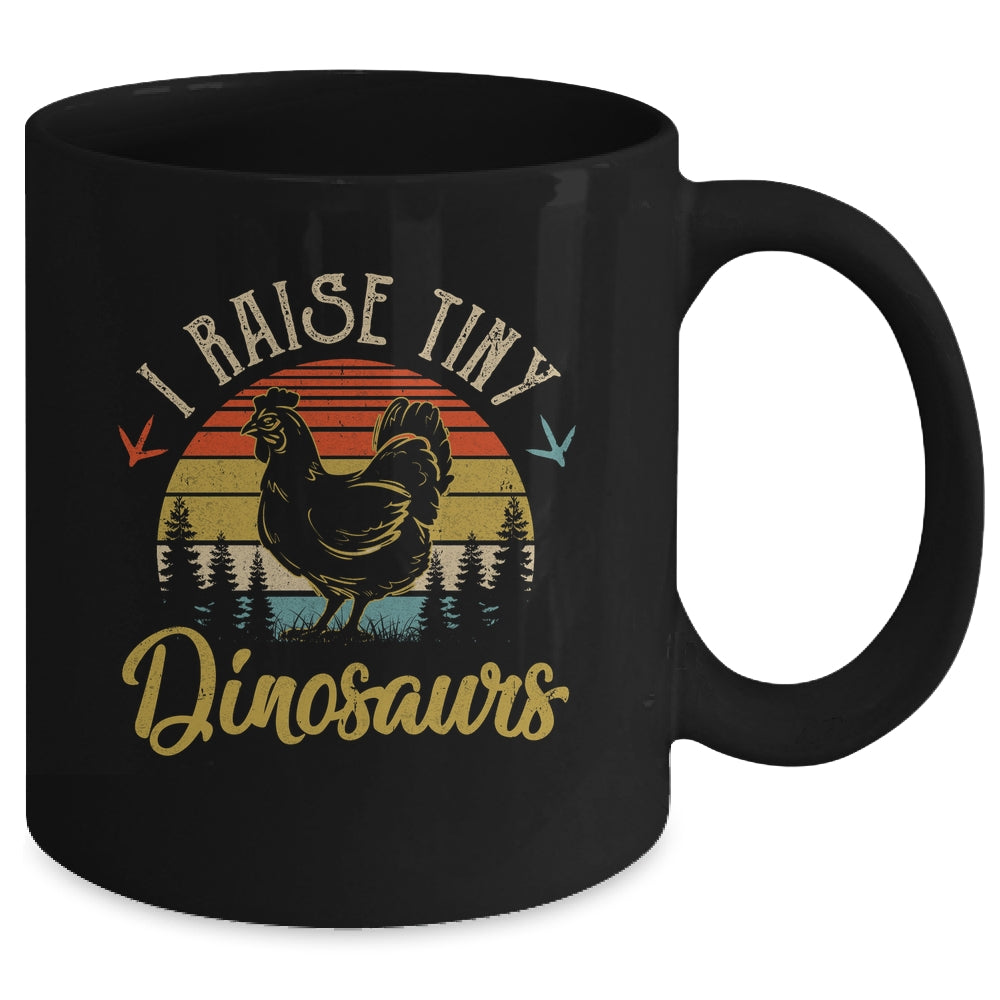 I Raise Tiny Dinosaurs Vintage Retro 70s Chicken Retro Mug | siriusteestore