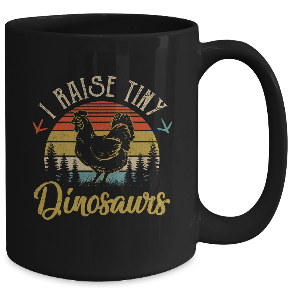 I Raise Tiny Dinosaurs Vintage Retro 70s Chicken Retro Mug | siriusteestore