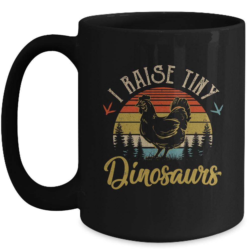 I Raise Tiny Dinosaurs Vintage Retro 70s Chicken Retro Mug | siriusteestore