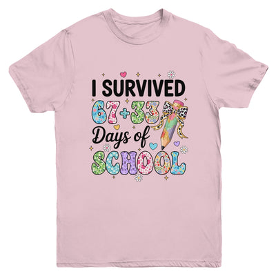 I Survived 67+33 Day Of School Teacher 100 Days Of School Youth Shirt | siriusteestore