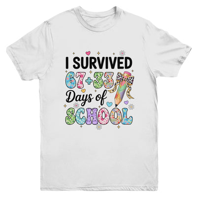 I Survived 67+33 Day Of School Teacher 100 Days Of School Youth Shirt | siriusteestore