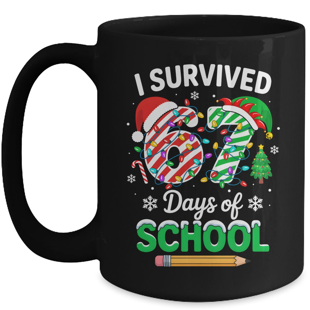 I Survived 67 Days Of School Christmas Teachers Students Mug | siriusteestore