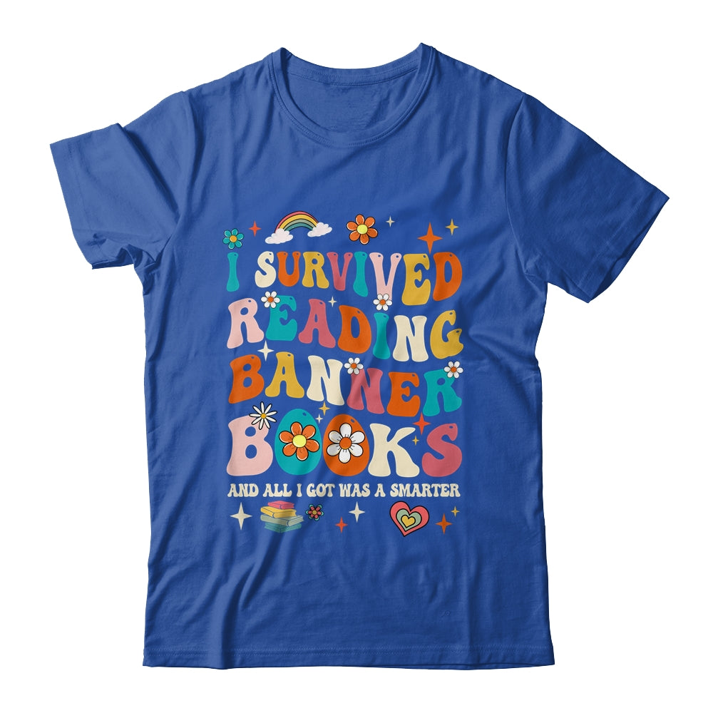 I Survived Reading Banned Books Book Lover Bookaholic Groovy Shirt & Tank Top | siriusteestore
