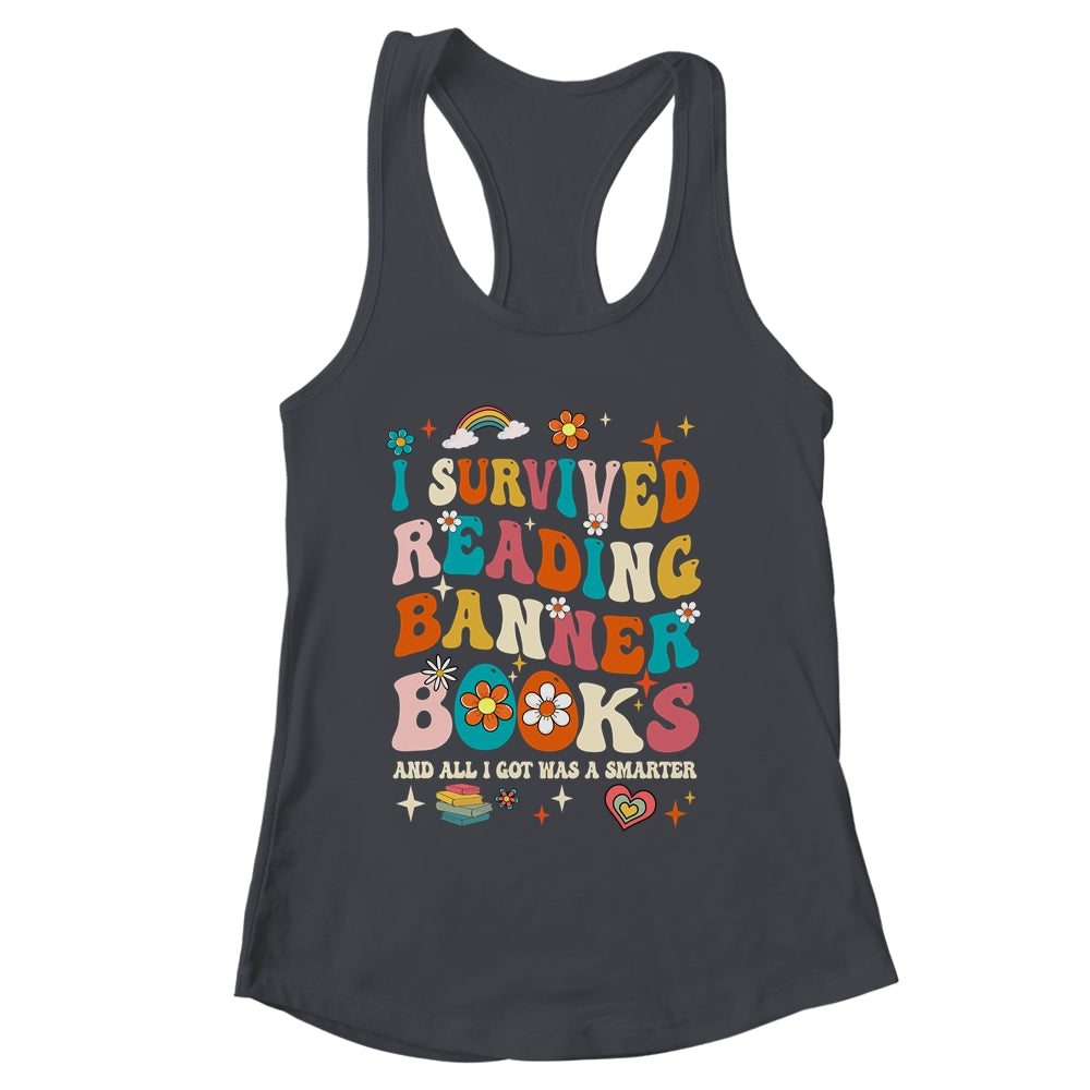 I Survived Reading Banned Books Book Lover Bookaholic Groovy Shirt & Tank Top | siriusteestore