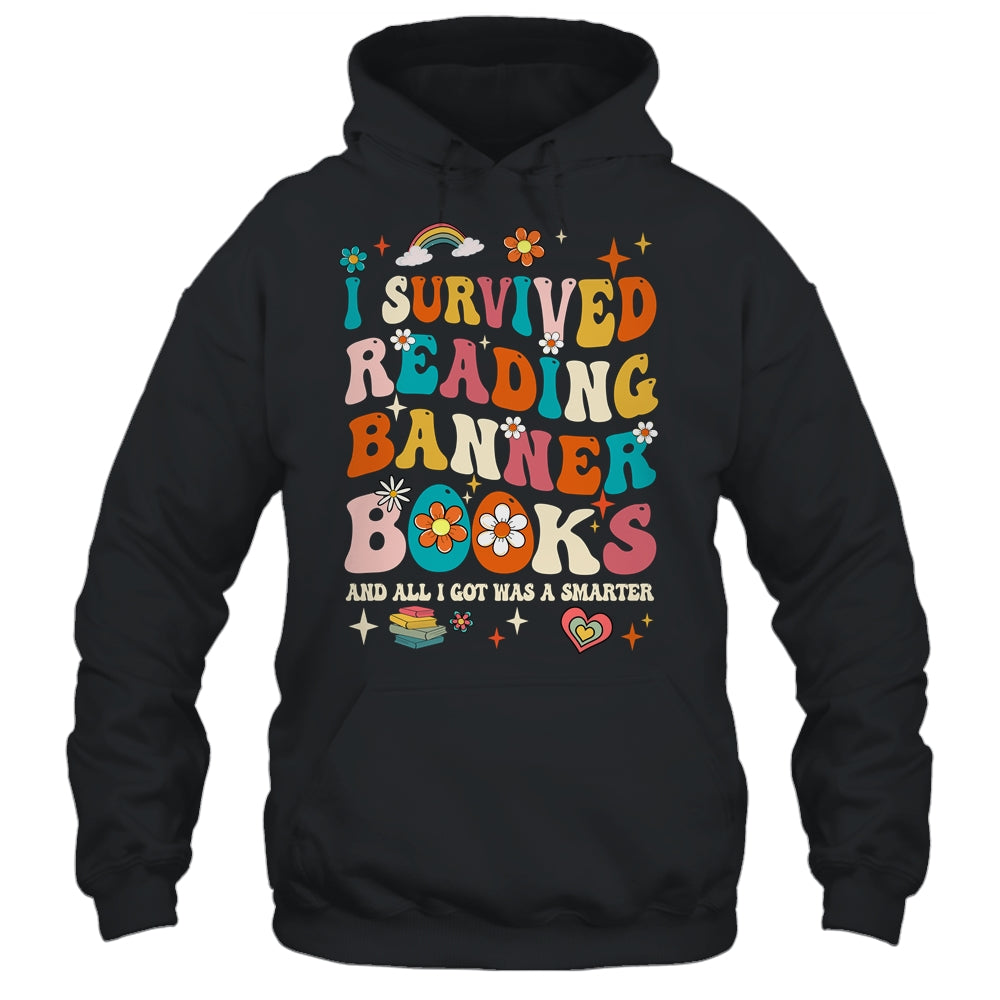 I Survived Reading Banned Books Book Lover Bookaholic Groovy Shirt & Tank Top | siriusteestore
