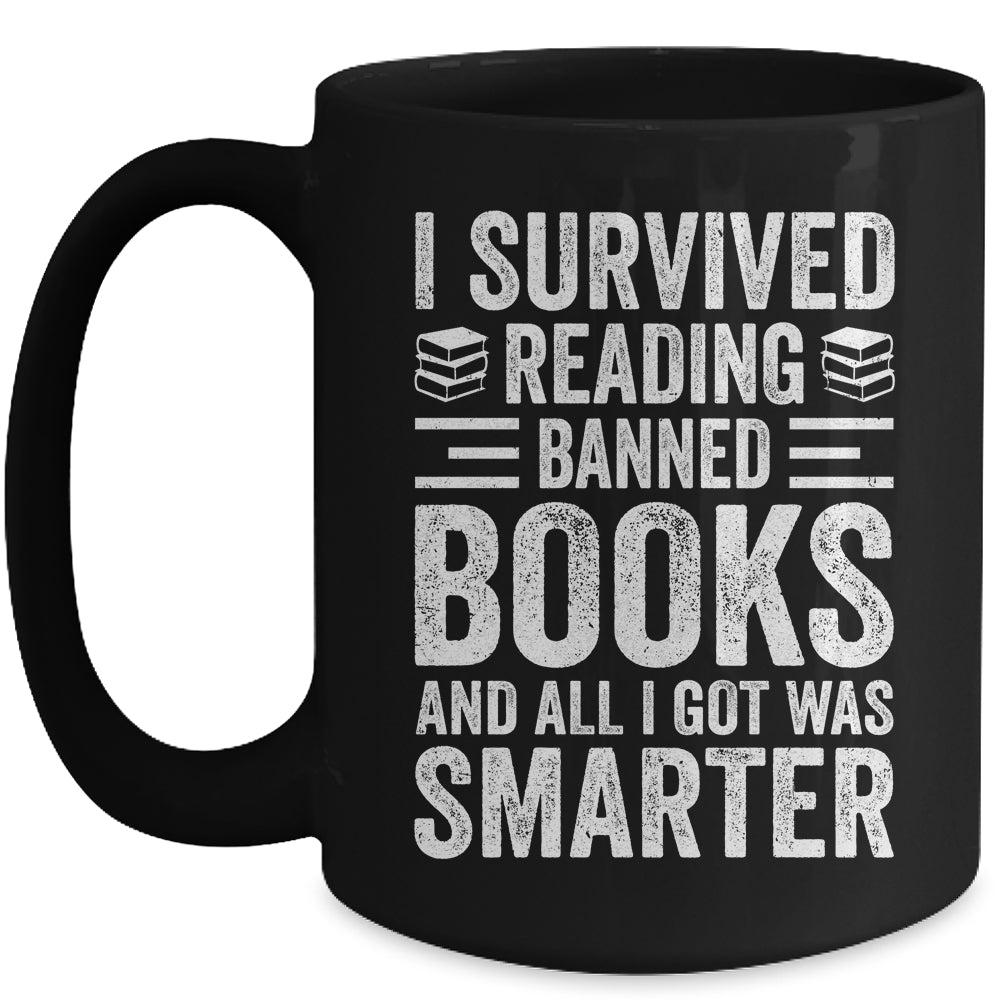 I Survived Reading Banned Books Funny Book Lover Mug | siriusteestore