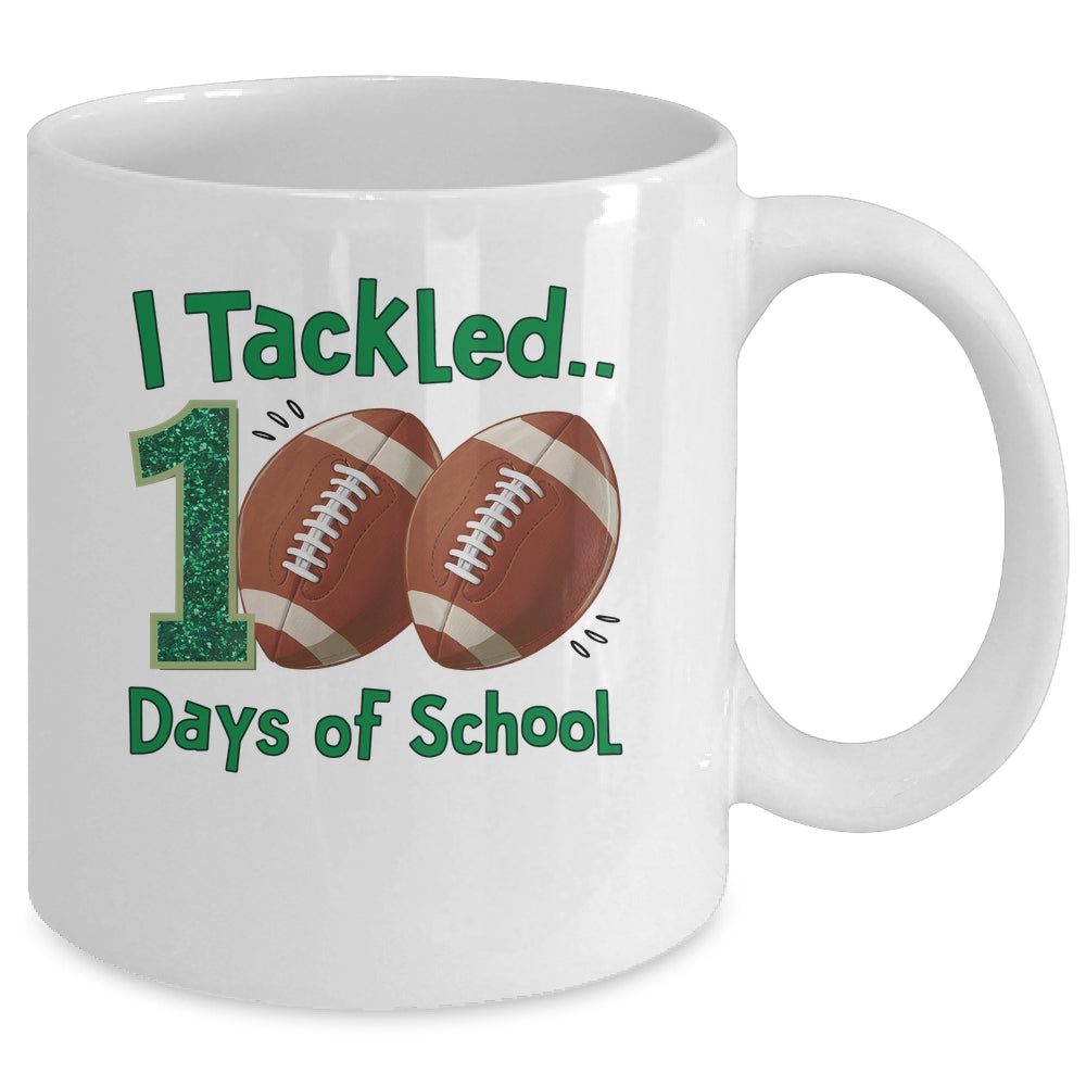 I Tackled 100 Days Of School Football Students Boys Kids Mug | siriusteestore