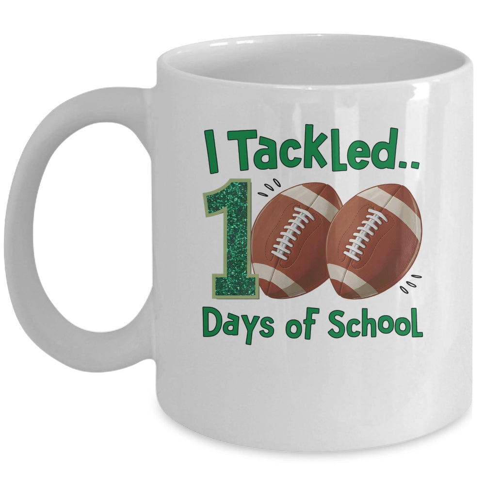 I Tackled 100 Days Of School Football Students Boys Kids Mug | siriusteestore