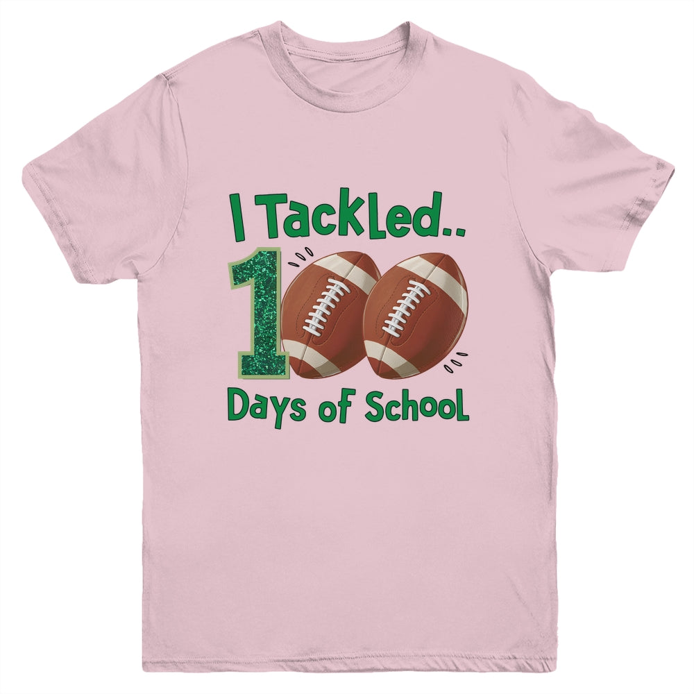 I Tackled 100 Days Of School Football Students Boys Kids Youth Shirt | siriusteestore
