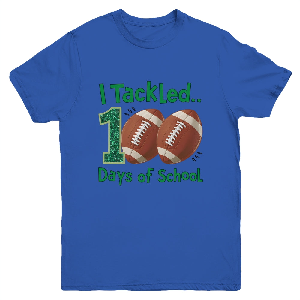 I Tackled 100 Days Of School Football Students Boys Kids Youth Shirt | siriusteestore