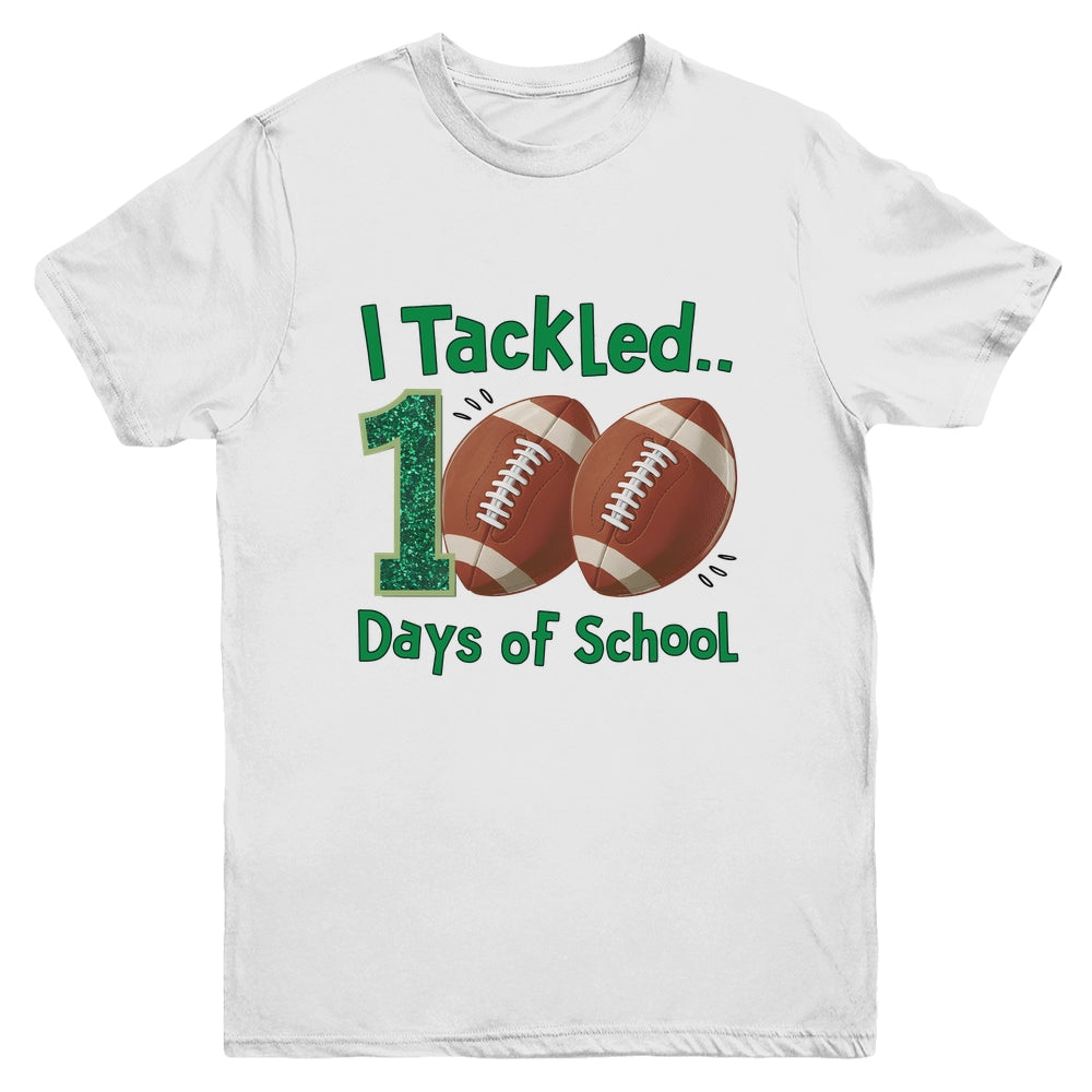 I Tackled 100 Days Of School Football Students Boys Kids Youth Shirt | siriusteestore