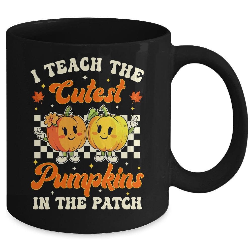 I Teach The Cutest Pumpkins In The Patch Teacher Fall Groovy Mug | siriusteestore
