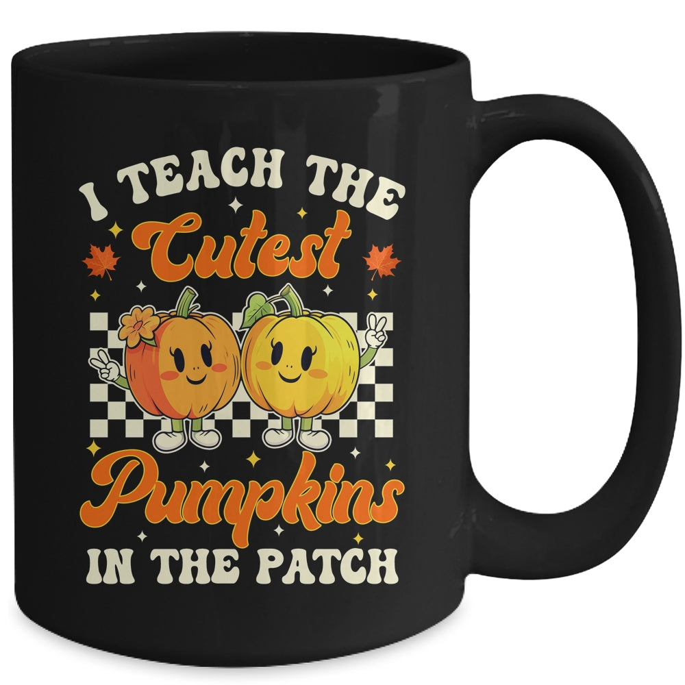 I Teach The Cutest Pumpkins In The Patch Teacher Fall Groovy Mug | siriusteestore