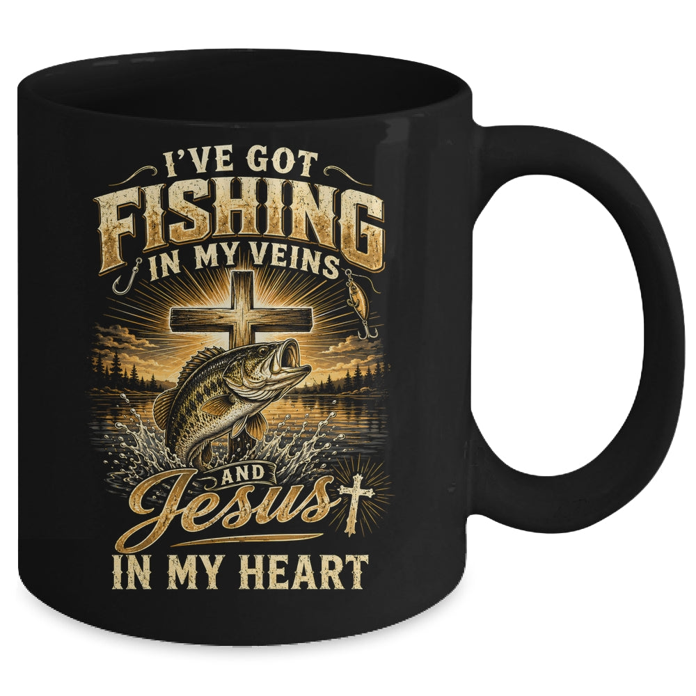 I'Ve Got Fishing In My Veins Jesus In My Heart Christian Men Mug | siriusteestore