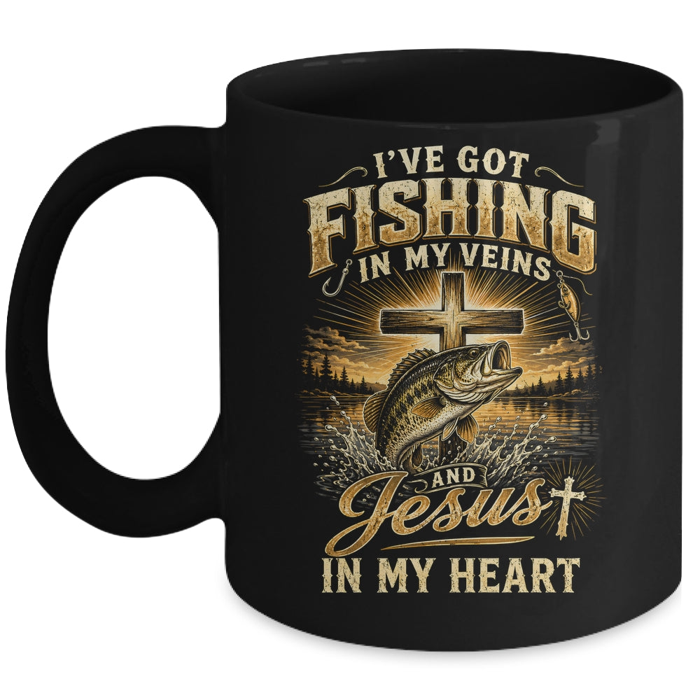 I'Ve Got Fishing In My Veins Jesus In My Heart Christian Men Mug | siriusteestore
