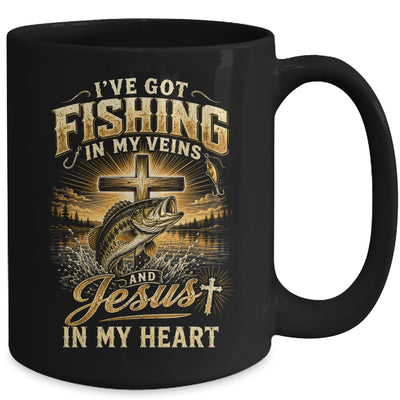 I'Ve Got Fishing In My Veins Jesus In My Heart Christian Men Mug | siriusteestore