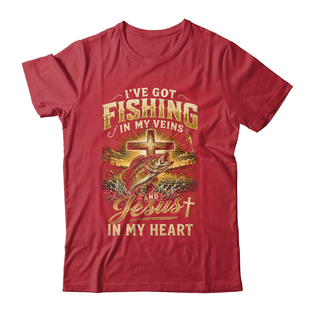 I'Ve Got Fishing In My Veins Jesus In My Heart Christian Men Shirt & Hoodie | siriusteestore
