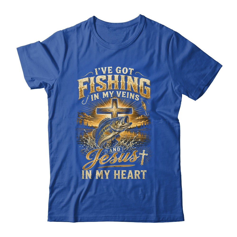 I'Ve Got Fishing In My Veins Jesus In My Heart Christian Men Shirt & Hoodie | siriusteestore