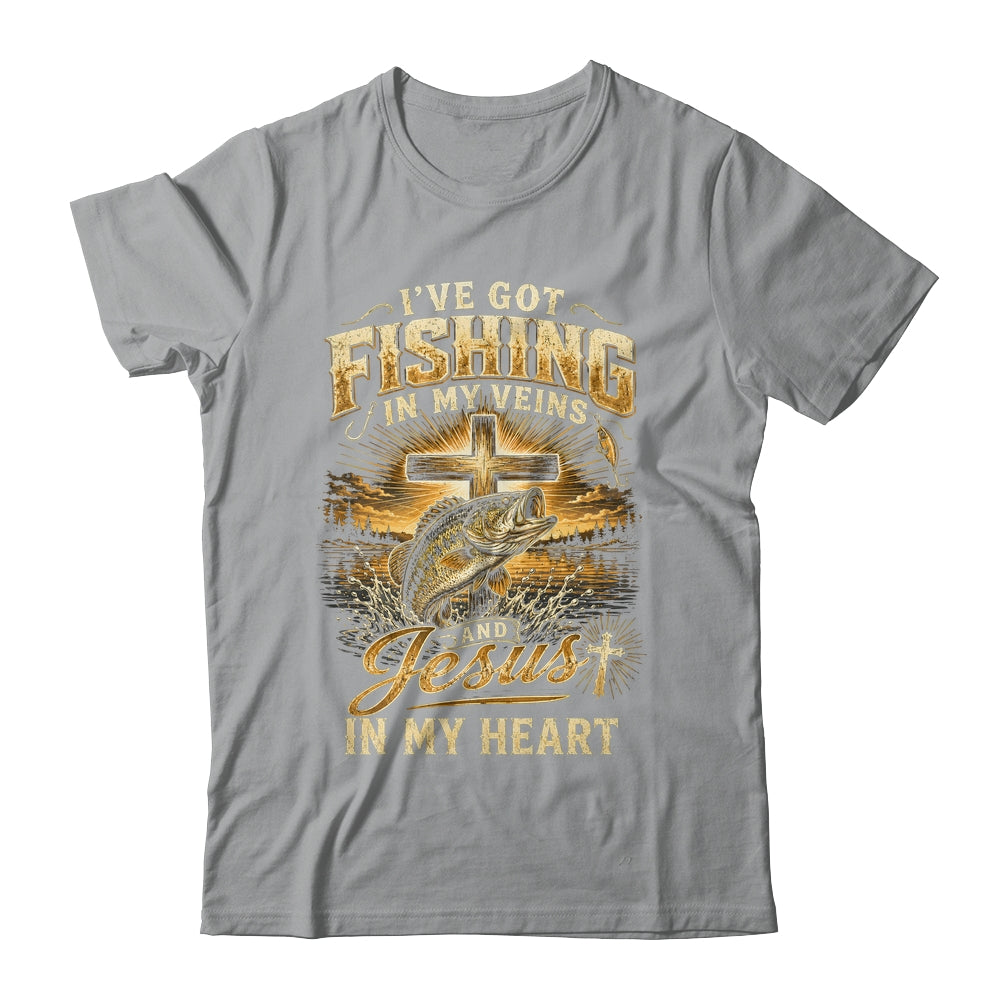 I'Ve Got Fishing In My Veins Jesus In My Heart Christian Men Shirt & Hoodie | siriusteestore