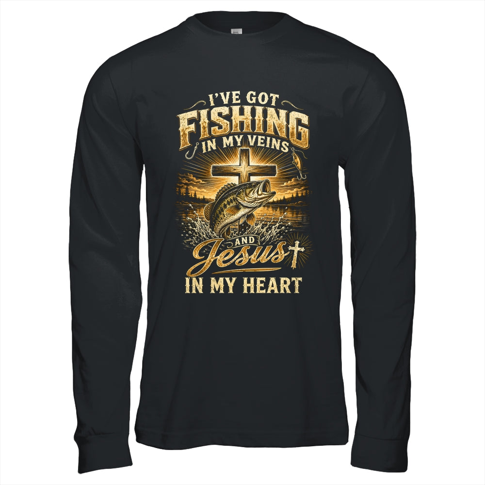 I'Ve Got Fishing In My Veins Jesus In My Heart Christian Men Shirt & Hoodie | siriusteestore