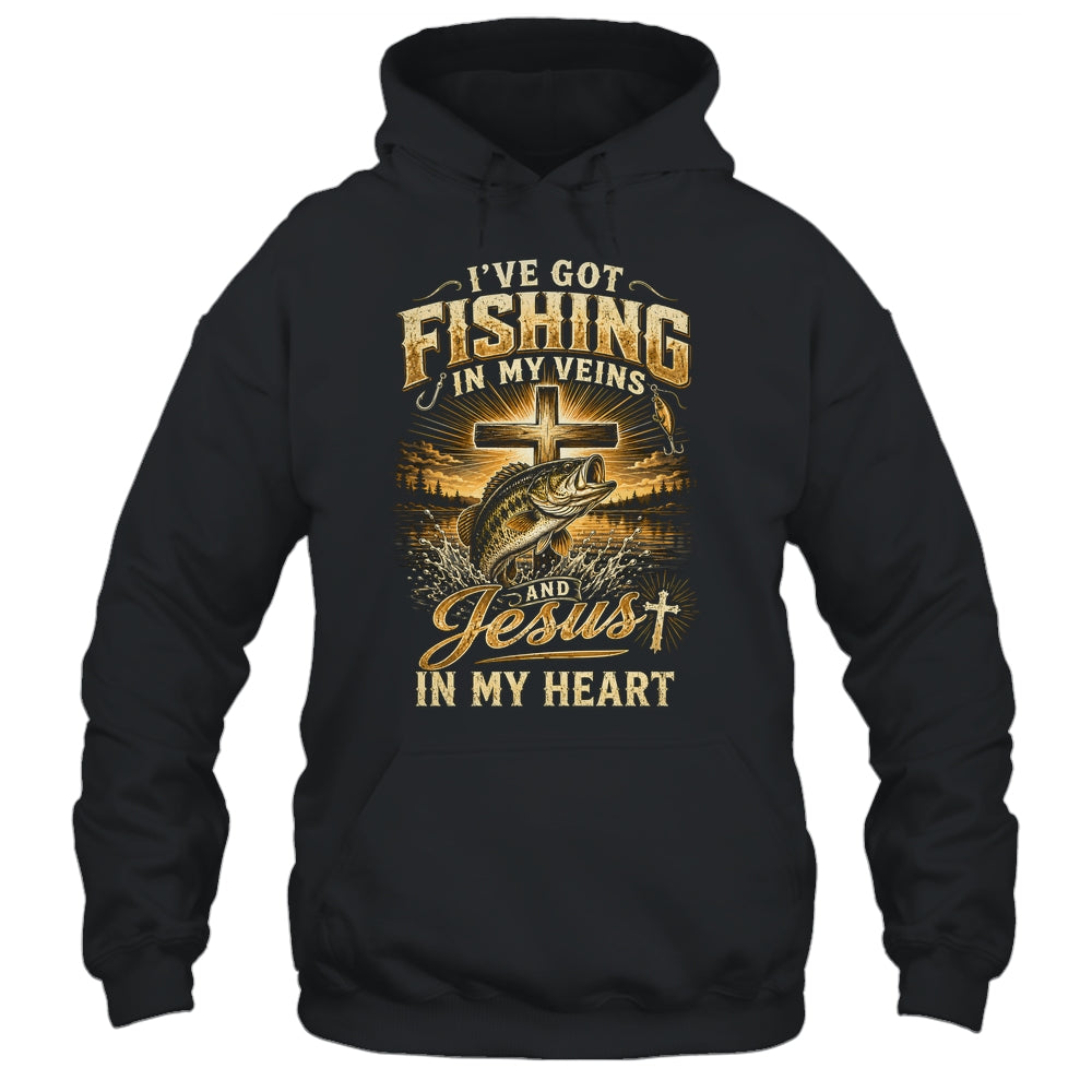 I'Ve Got Fishing In My Veins Jesus In My Heart Christian Men Shirt & Hoodie | siriusteestore