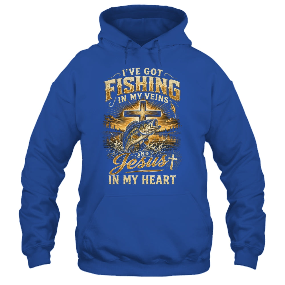 I'Ve Got Fishing In My Veins Jesus In My Heart Christian Men Shirt & Hoodie | siriusteestore