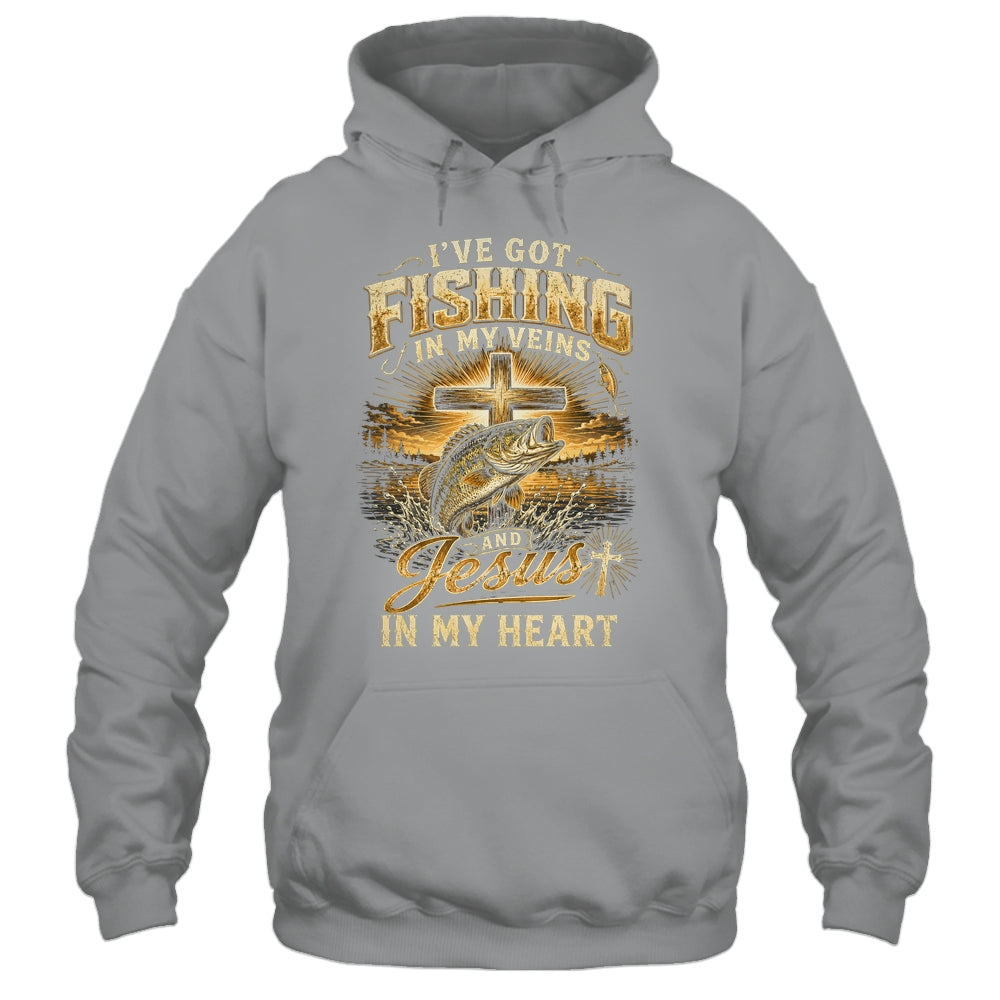 I'Ve Got Fishing In My Veins Jesus In My Heart Christian Men Shirt & Hoodie | siriusteestore
