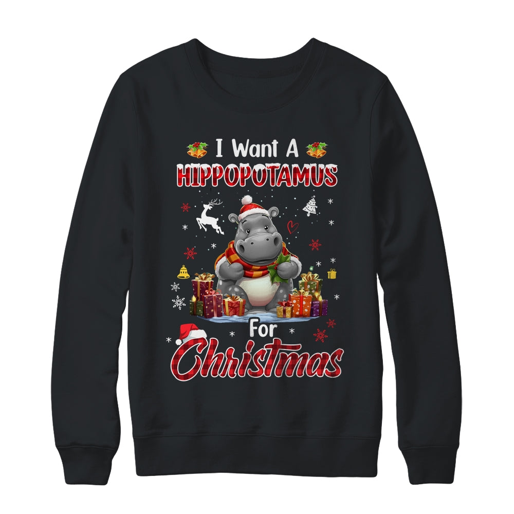 I Want A Hippopotamus For Christmas Hippo Candy Santa Shirt & Sweatshirt | siriusteestore