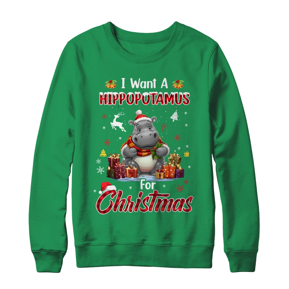 I Want A Hippopotamus For Christmas Hippo Candy Santa Shirt & Sweatshirt | siriusteestore