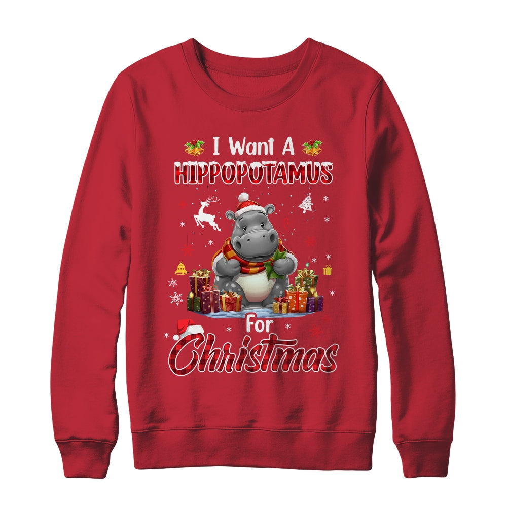 I Want A Hippopotamus For Christmas Hippo Candy Santa Shirt & Sweatshirt | siriusteestore