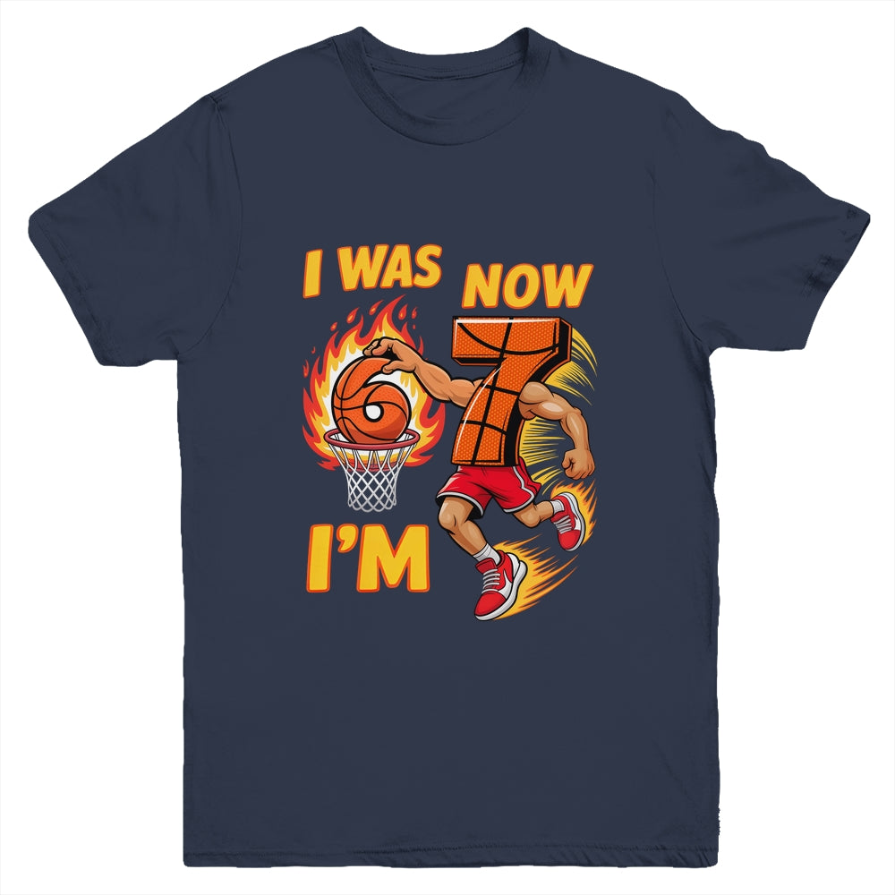 I Was 6 Now I'm 7 Basketball 6 7 Meme Birthday Boy Funny Youth Shirt | siriusteestore