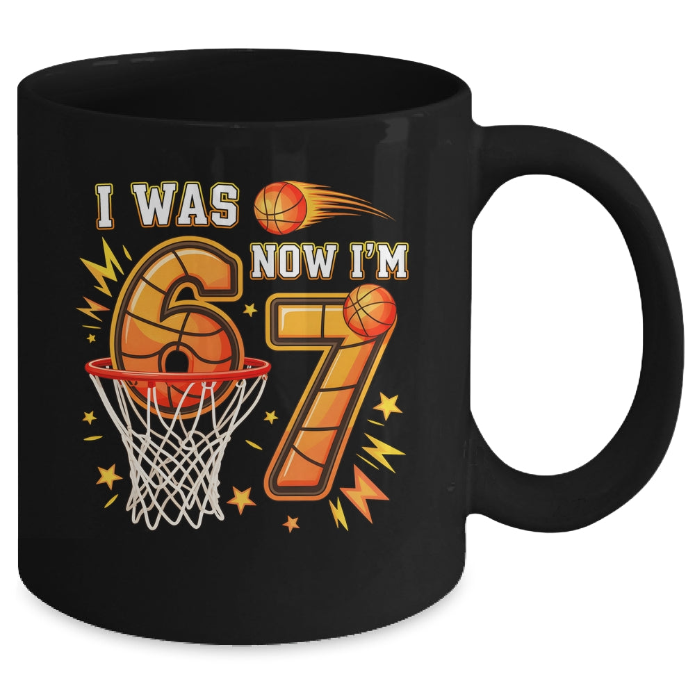 I Was 6 Now I'm 7 Birthday Boy Basketball Funny 6 7 Meme Kid Mug | siriusteestore