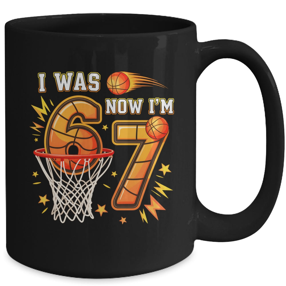 I Was 6 Now I'm 7 Birthday Boy Basketball Funny 6 7 Meme Kid Mug | siriusteestore