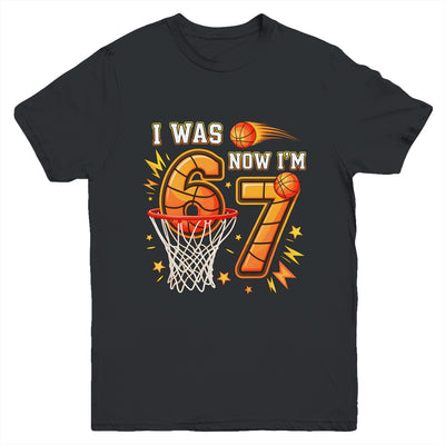 I Was 6 Now I'm 7 Birthday Boy Basketball Funny 6 7 Meme Kid Youth Shirt | siriusteestore