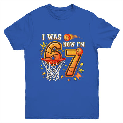 I Was 6 Now I'm 7 Birthday Boy Basketball Funny 6 7 Meme Kid Youth Shirt | siriusteestore
