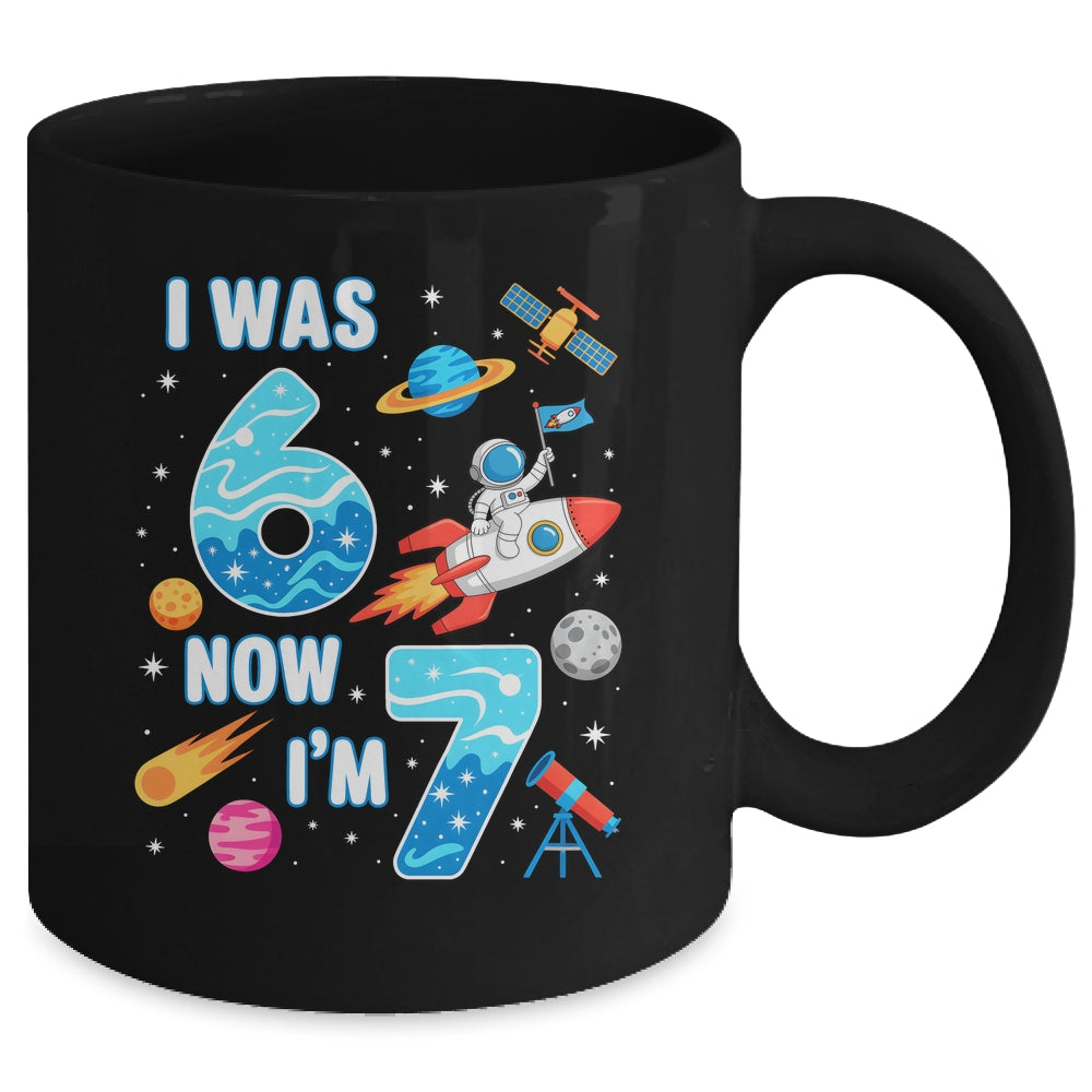 I Was 6 Now I’m 7 Funny 67 Meme 7th Birthday Astronaut Boy Mug | siriusteestore
