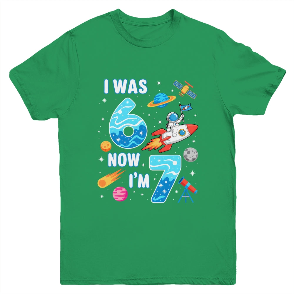 I Was 6 Now I’m 7 Funny 67 Meme 7th Birthday Astronaut Boy Youth Shirt | siriusteestore