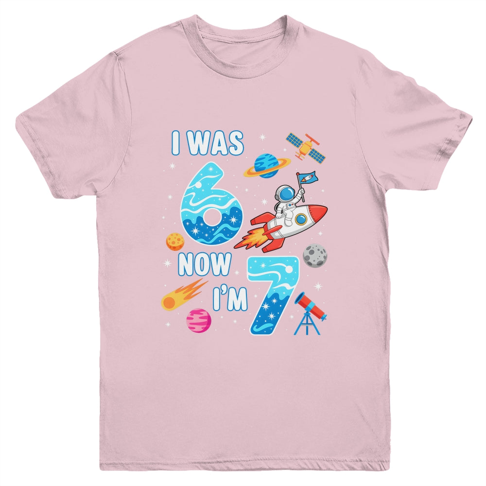 I Was 6 Now I’m 7 Funny 67 Meme 7th Birthday Astronaut Boy Youth Shirt | siriusteestore