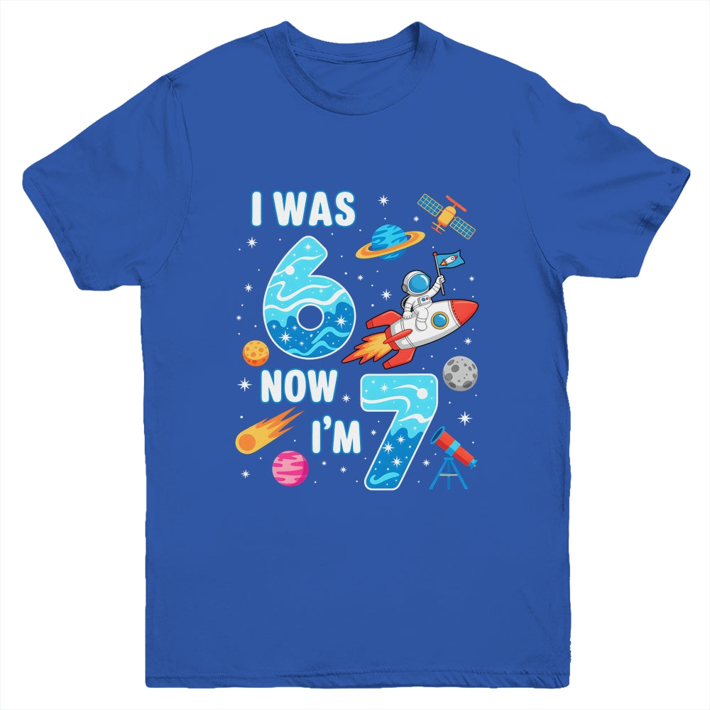 I Was 6 Now I’m 7 Funny 67 Meme 7th Birthday Astronaut Boy Youth Shirt | siriusteestore