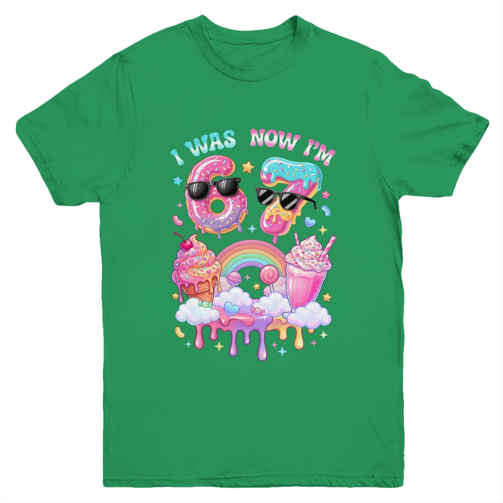 I Was 6 Now I'm 7 Ice Cream Dripping 67 Meme Kids Birthday Youth Shirt | siriusteestore