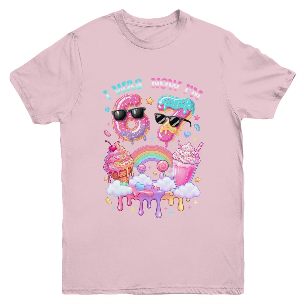 I Was 6 Now I'm 7 Ice Cream Dripping 67 Meme Kids Birthday Youth Shirt | siriusteestore