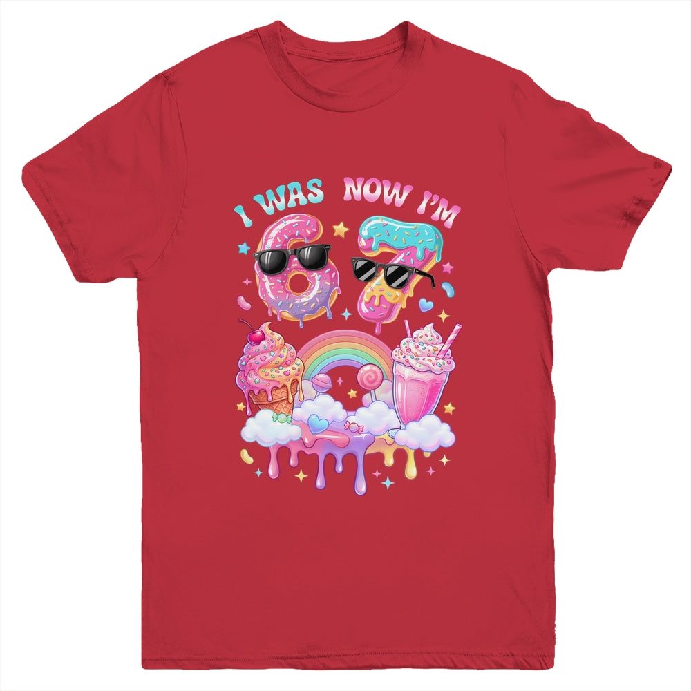 I Was 6 Now I'm 7 Ice Cream Dripping 67 Meme Kids Birthday Youth Shirt | siriusteestore
