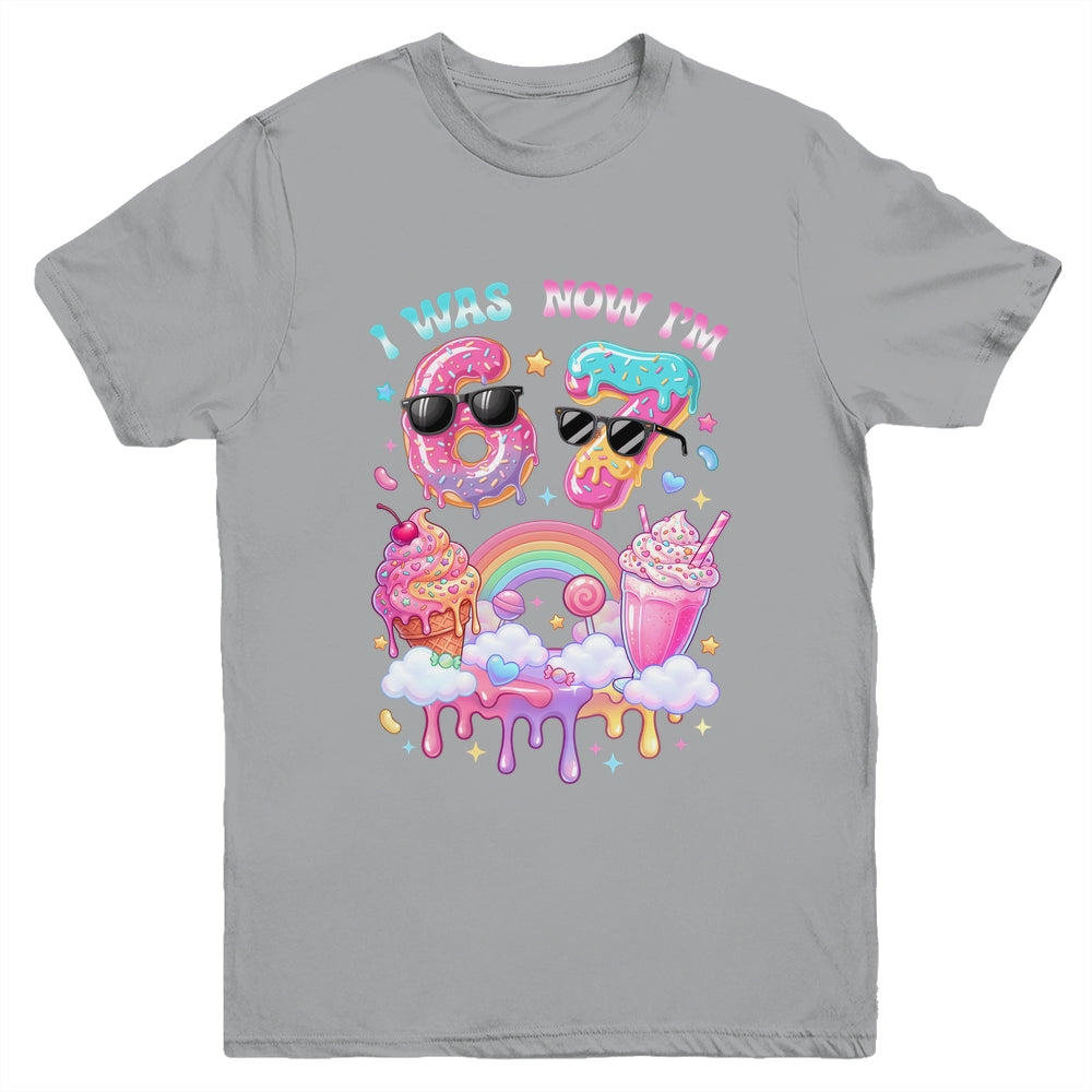 I Was 6 Now I'm 7 Ice Cream Dripping 67 Meme Kids Birthday Youth Shirt | siriusteestore