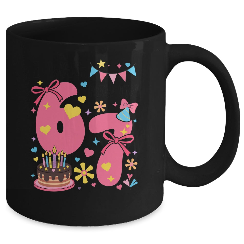 I Was 6 Now I'm 7 Year Old Birthday 7th Kids Coquette Bow Mug | siriusteestore