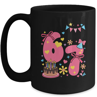 I Was 6 Now I'm 7 Year Old Birthday 7th Kids Coquette Bow Mug | siriusteestore