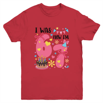 I Was 6 Now I'm 7 Year Old Birthday 7th Kids Coquette Bow Youth Shirt | siriusteestore