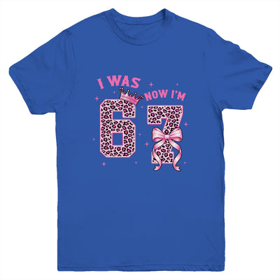 I Was 6 Now I'm 7 Year Old Birthday Girls Coquette 67 Meme Youth Shirt | siriusteestore