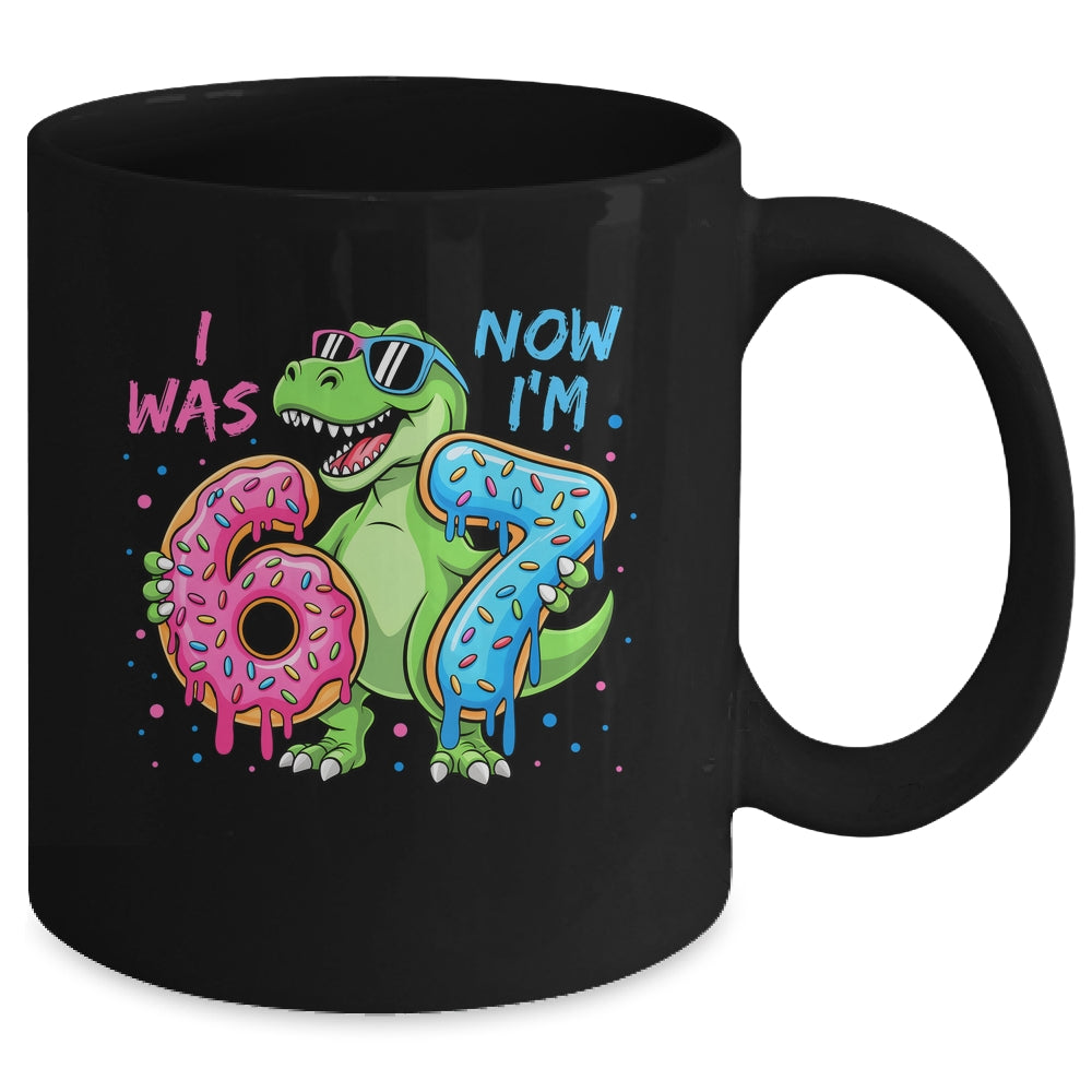 I Was Six Now I'm Seven Dinosaur 67 Meme 7th Birthday Mug | siriusteestore